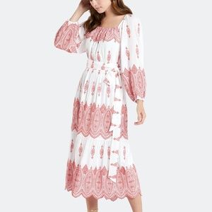 Marie Oliver Jessie Eyelet Midi Dress M